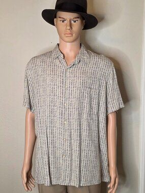Tasso Elba Men's Patterned Button-Down Shirt - Size XXL